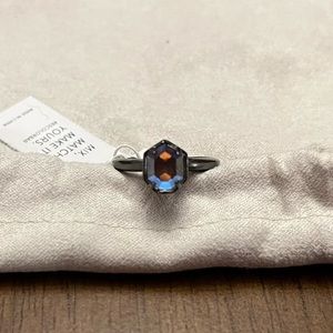 Kendra Scott Carson ring in gunmetal with dichroic glass, size 7, NWT